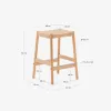 Taburete Yalia de madera maciza de roble con acabado natural y cuerda altura 65 cm FSC100% en Madera natural - Butacas, banquetas y puffs, Uruguay | Kavehome, vista 6 de 6