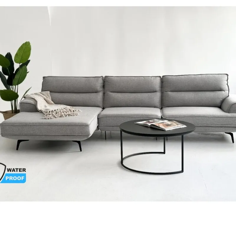 Sofá con Chaise MARIUS Gris en Gris - Sillones y sofás, Uruguay | Finkel