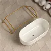 MACETA CERAMICA C/BASE 17x9x9CM BLANCO/DORADO en Blanco - Macetas, Uruguay | Koz, vista 3 de 4