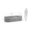 Sofá Blok 3 plazas pana - gris 240 cm en Gris - Sillones y sofás, Uruguay | Kavehome, vista 10 de 10