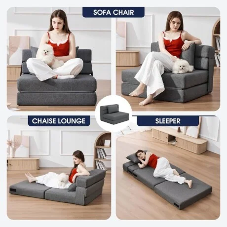 Sofa cama Foldie 1 cuerpo - Azul en Azul - Sillones y sofás, Uruguay | La Cueva Muebles, vista 8