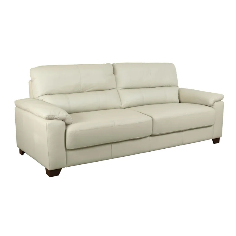 Sofa 3 Cuerpos Cuero-100-natural Natural-beige Venecia Crudo en Blanco - Sillones y sofás, Uruguay | Divino, vista 3