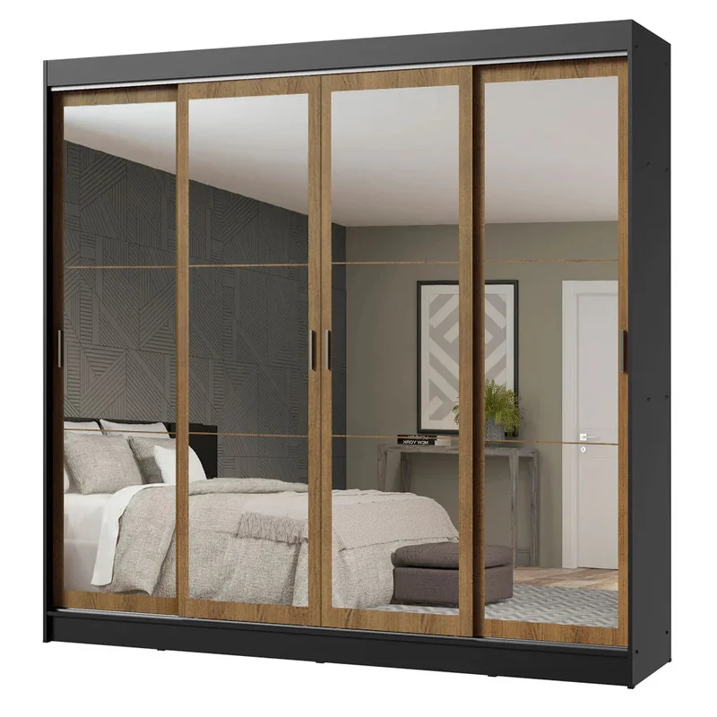 Ropero Placard Matrimonial Austin 4 Puertas Corredizas 215cm con 4 Esp en Blanco - Roperos y placares, Uruguay | Balton, vista 15