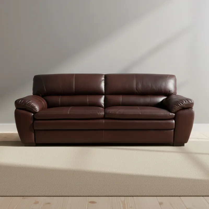Sofá 3 Cuerpos Cuero-100-natural Marron New Focus Cognac en Marrón - Sillones y sofás, Uruguay | Divino