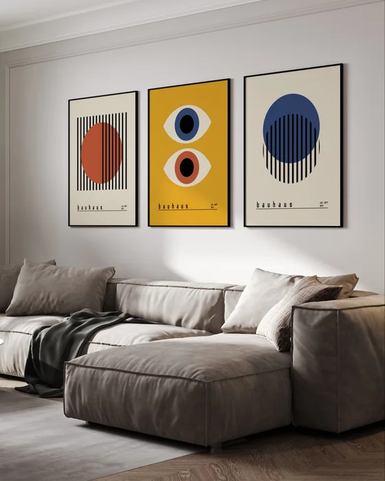 Bauhaus - Yellow Tríptico en Multicolor - Láminas, Uruguay | La Cuadrería