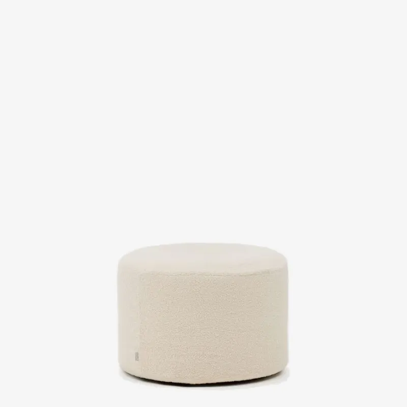 Reposapiés desenfundable Kaeli de borreguito crudo Ø 60 cm en Blanco - Butacas, banquetas y puffs, Uruguay | Kavehome