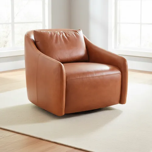 Butaca Giratoria Tela Marron Skylar Castaño en Marrón - Sillones y sofás, Uruguay | Divino