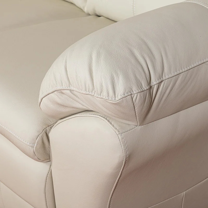 Sillón 2 Cuerpos Cuero Natural-beige Florencia Crudo en Blanco - Sillones y sofás, Uruguay | Divino, vista 4