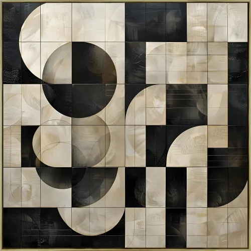 CUADRO CANVAS ABSTRACTO MARCO MADERA - Decoración de pared, Uruguay | Champagne Home