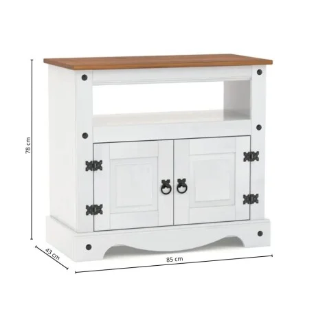 Mesa de tv Linea Naturale - Blanco/Roble en Multicolor - Muebles para TV, Uruguay | La Cueva Muebles, vista 7