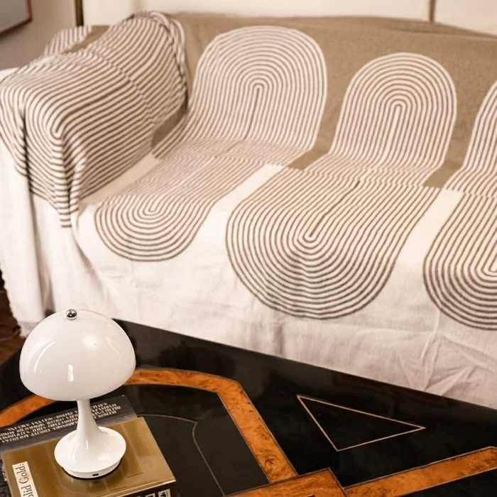 Manta para sillón y cama con diseños semicírculo - 180 x 300 cm en Diseños - Textiles, Uruguay | Buho Store, vista 2