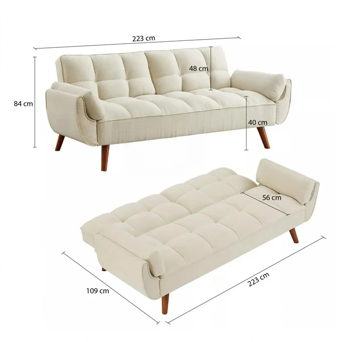 Sillón Cama 3 Cuerpos Retráctil - Frida - Gris en Gris - Sillones y sofás, Uruguay | Rústico Hogar, vista 5