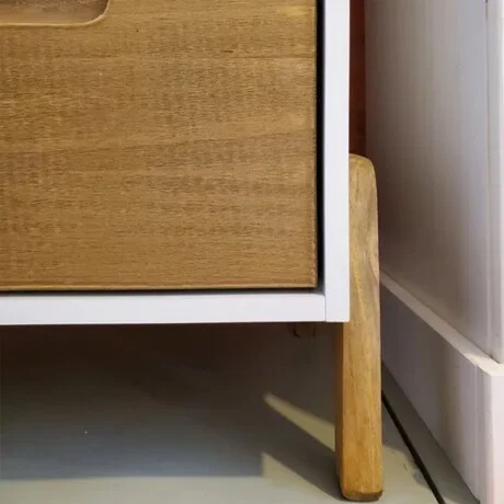 Promo 2 Mesa de luz 1 cajon Linea Veneza - Blanco/Miel en Multicolor - Mesas de luz, Uruguay | La Cueva Muebles, vista 13