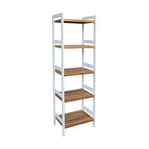 ESTANTERIA 5 TABLAS 45X32X142 CM BAMBOO CON BLANCO en Multicolor - Bibliotecas, Uruguay | Koz