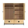 Ropero 4 puertas 4 cajones Linea Alla en Madera natural - Roperos y placares, Uruguay | La Cueva Muebles, vista 5 de 6