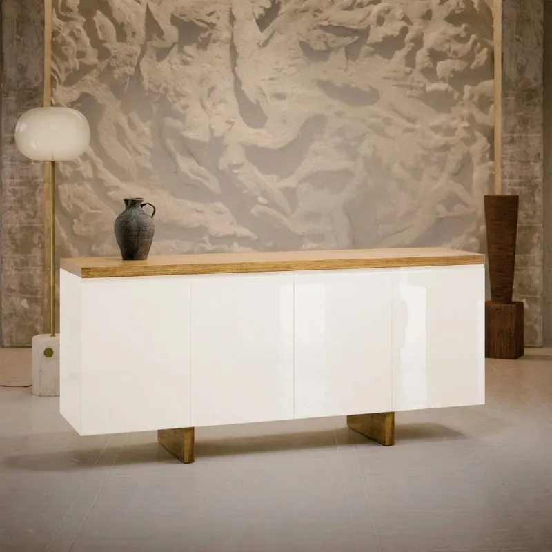 Aparador Buffet SUD 1.8 - Linea Nevada - Off White / Cinamomo en Blanco - Mesas de arrimo, Uruguay | Ecowood