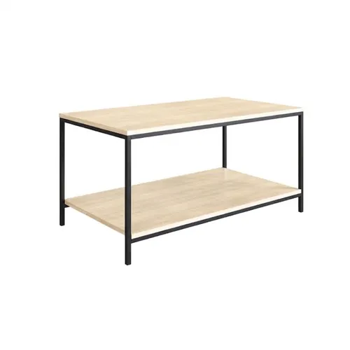 Mesa de Centro Ratona Rectangular Tapa Doble (Crudo y Hierro Negro) en Blanco - Mesas de living, Uruguay | Berna home