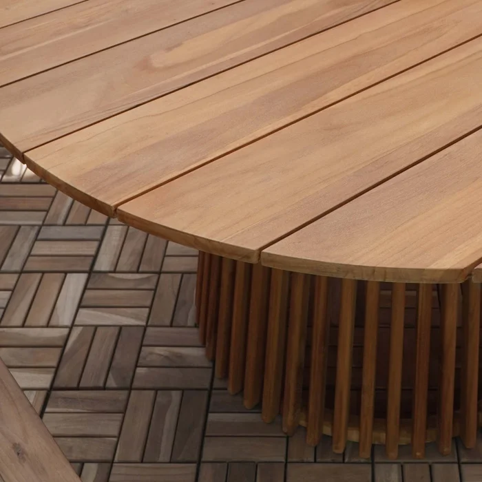 Mesa Circular Teca Natural-beige Havana en Madera natural - Muebles para el exterior, Uruguay | Divino, vista 2