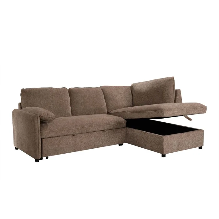 Rinconera cama Cosmo (c/baúl) - Tela Microfibra - Chaise derecho - 410 (Tostado) en Beige - Sillones y sofás, Uruguay | NYR, vista 3