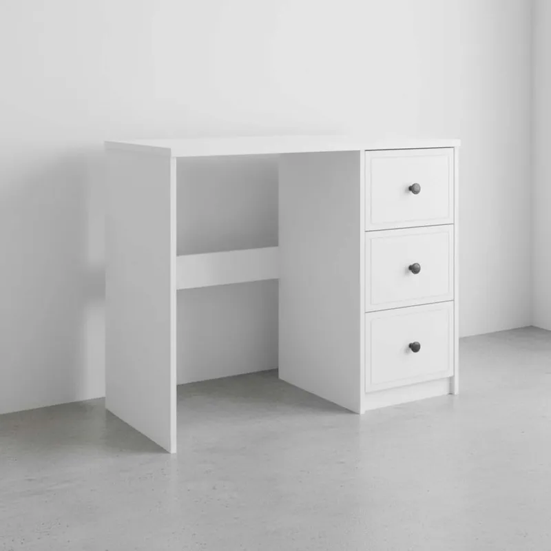 Escritorio Mdf Blanco Americana 3 Cajones en Blanco - Escritorios, Uruguay | Divino