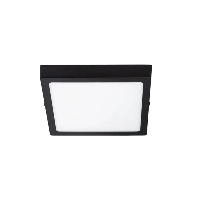 Panel LED Cuadrado de Adosar Negro 12W Luz Cálida en Negro - Lámparas colgantes, Uruguay | Serlux