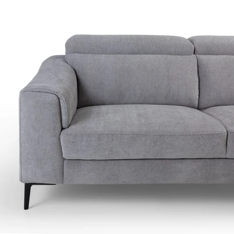 Rinconera Luke - Tela Microfibra - Chaise Derecho - 6686-7 Gris en Beige - Sillones y sofás, Uruguay | NYR, vista 3