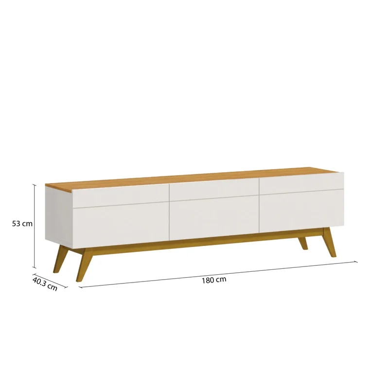Rack para TV 1.8 - Línea Nevada - Natural/Blanco en Multicolor - Muebles para TV, Uruguay | Ecowood, vista 4