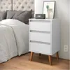 Mesa De Luz Alta 3 Cajones Estilo Retro Nórdico 100% Mdp Blanco - Respaldos de cama, Uruguay | Soy Hogar, vista 5 de 6