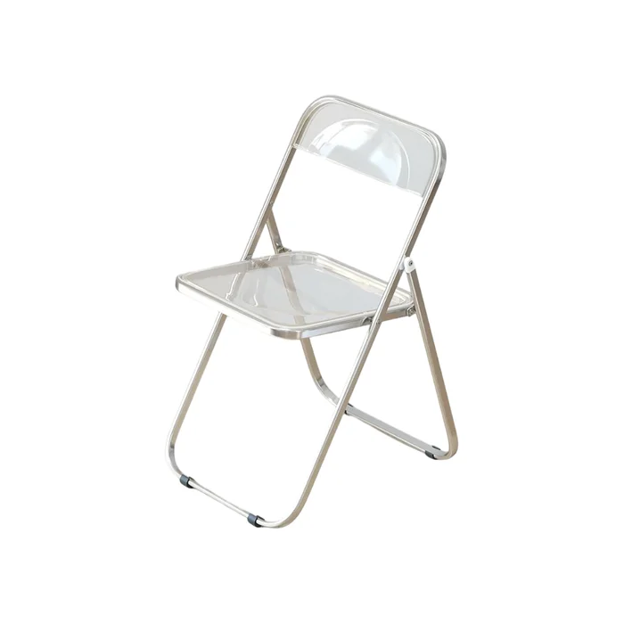 Silla Plia Plegable Acrílico y Aluminio - Negra en Plateado - Sillas, Uruguay | Berna home