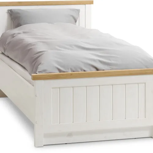 Estructura cama MARKSKEL 90x200 roble/bl en Blanco/roble - Dormitorio, Uruguay | JYSK