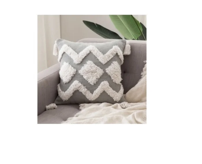 Almohadón Boho en Gris - Textiles, Uruguay | Finkel
