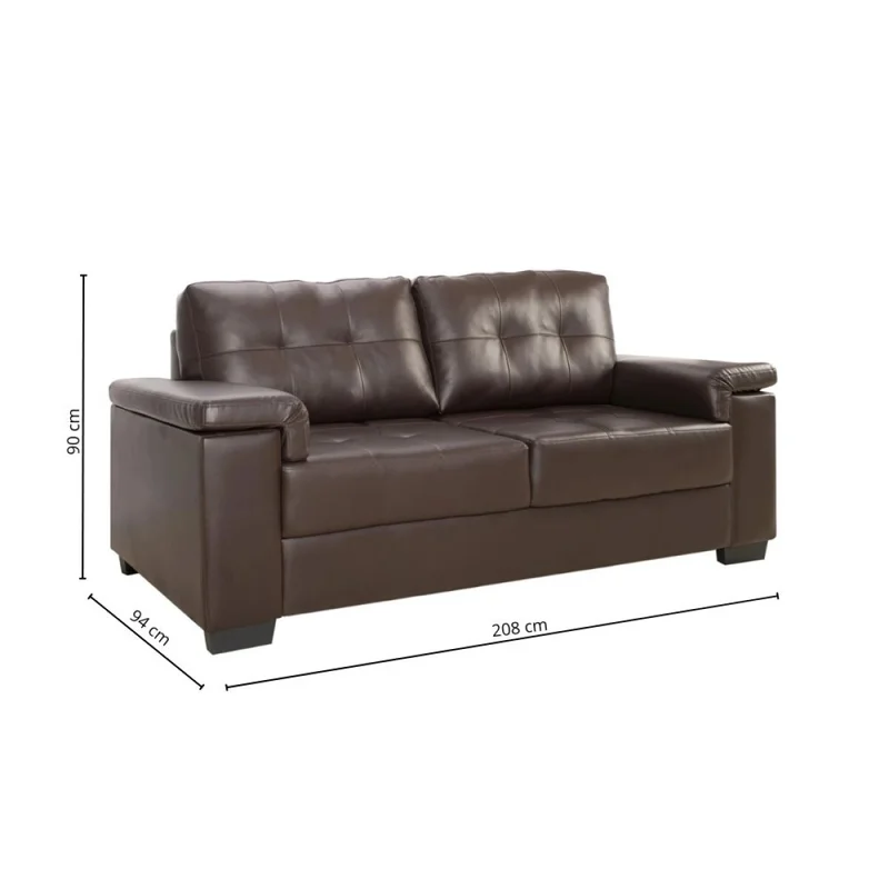 Sillon 3 cuerpos Eco Cuero Luares - Chocolate en Marrón - Sillones y sofás, Uruguay | La Cueva Muebles, vista 7