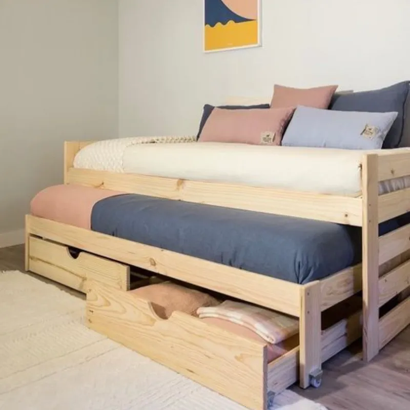 Cama Dalta en Madera natural - Dormitorio, Uruguay | Treehouse Deco
