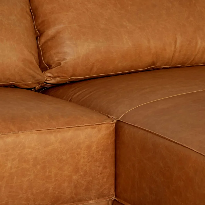 Sillón C/chaise Cuero-100-natural Marron Romeo Tp3 La Paz Camel en Beige - Sillones y sofás, Uruguay | Divino, vista 4