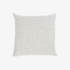 Almohadón Maialen 100% lino cuadros blanco y rayas negro 45 x 45 cm en Blanco - Textiles, Uruguay | Kavehome, vista 1 de 3
