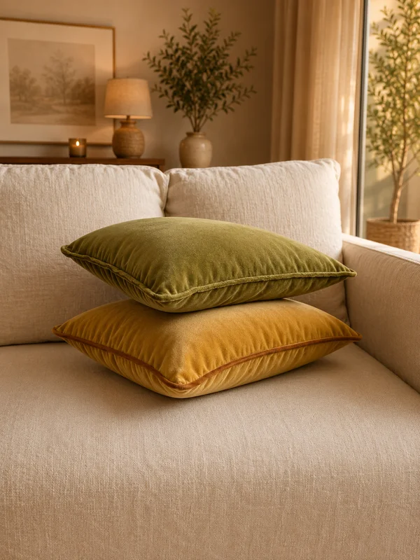 Duo Verde Musgo & Miel en y un estilo - Textiles, Uruguay | Decilo con Alma, vista 3