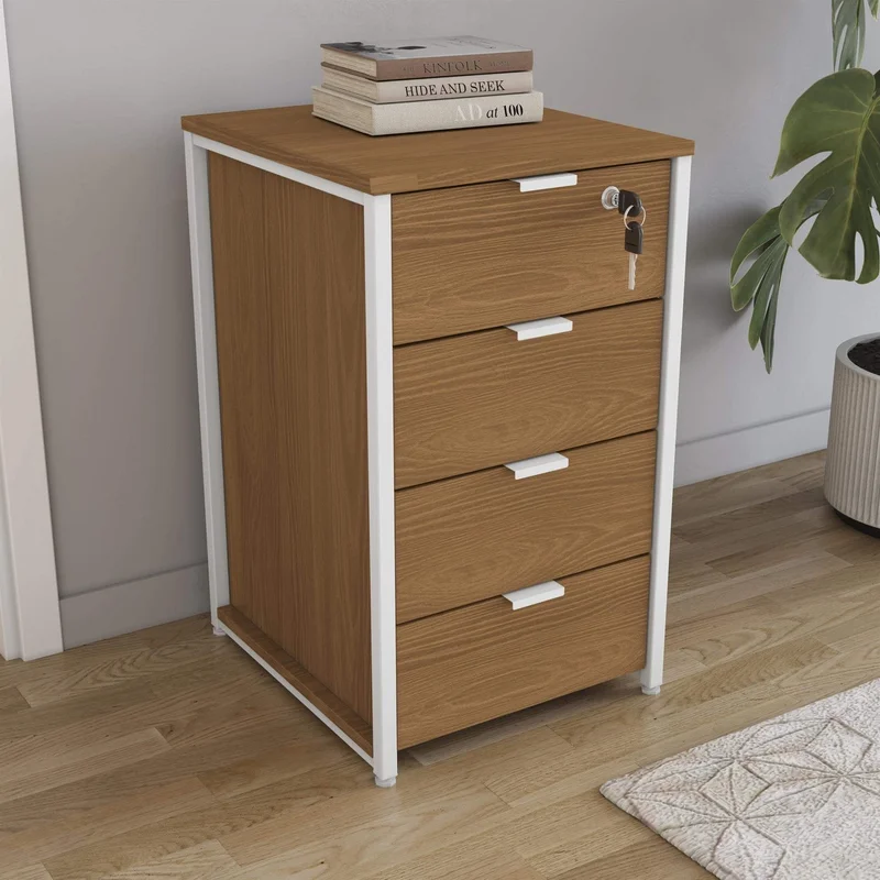 Cajonera con llave - Linea Industrial en Madera natural - Bibliotecas, Uruguay | Balton, vista 8