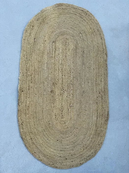 ALFOMBRA OVALADA YUTE CLARA en Madera natural - Alfombras, Uruguay | Masinfinito Casa