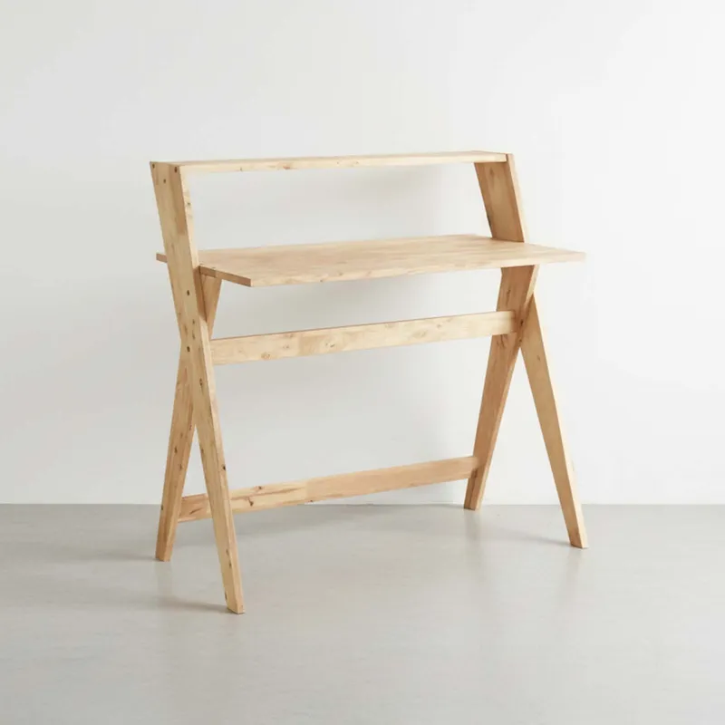 Escritorio Madera Natural-beige Zigzag en Madera natural - Escritorios y sillas de escritorio, Uruguay | Divino