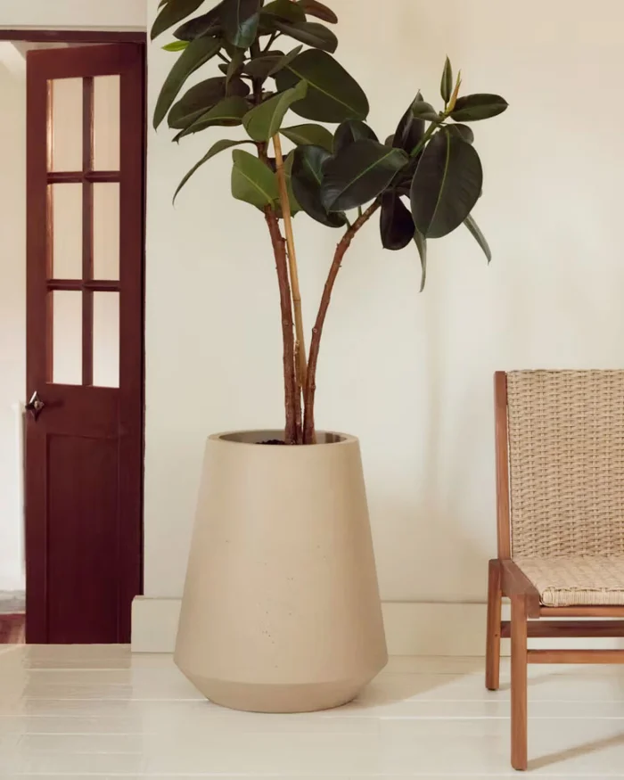 Macetero Calun de cemento beige Ø 50 cm en Beige - Muebles para el exterior, Uruguay | Kavehome, vista 2