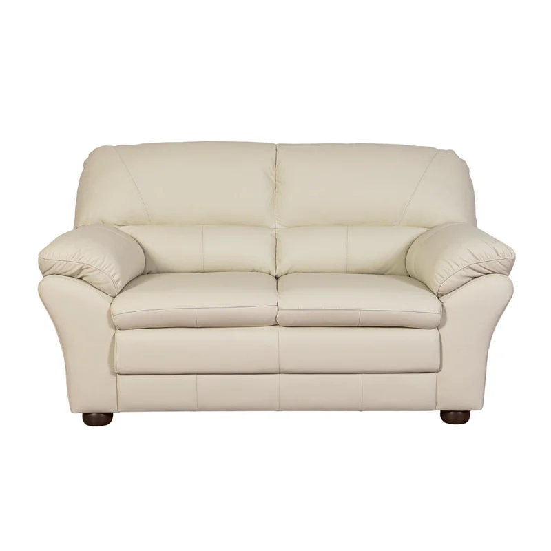 Sillón 2 Cuerpos Cuero Natural-beige Florencia Crudo en Blanco - Sillones y sofás, Uruguay | Divino, vista 3