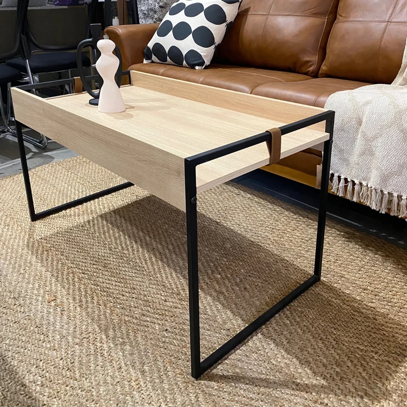 Mesa de Centro Columbia Rectangular Alta - Crudo (Hierro Negro) en Madera natural - Mesas de living, Uruguay | Berna Home, vista 4