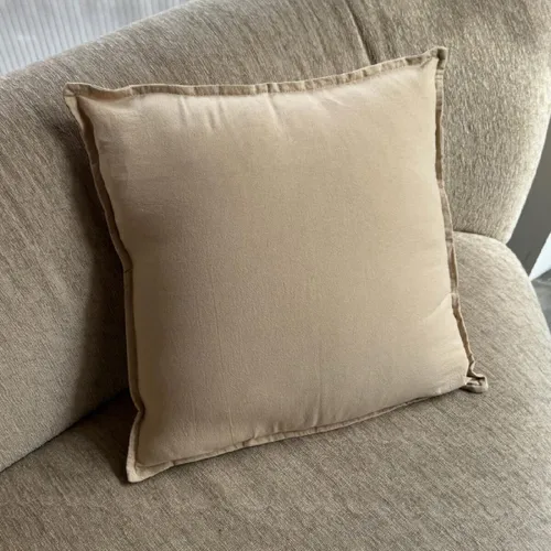 Funda de almohadón algódón 45x45cm - beige en Beige, Uruguay | Buho Store