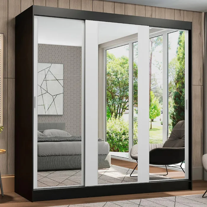 Ropero Placard Matrimonial Reno 180CM Pareja con 3 Espejos 3 Puertas C en Marrón - Roperos y placares, Uruguay | Balton, vista 12