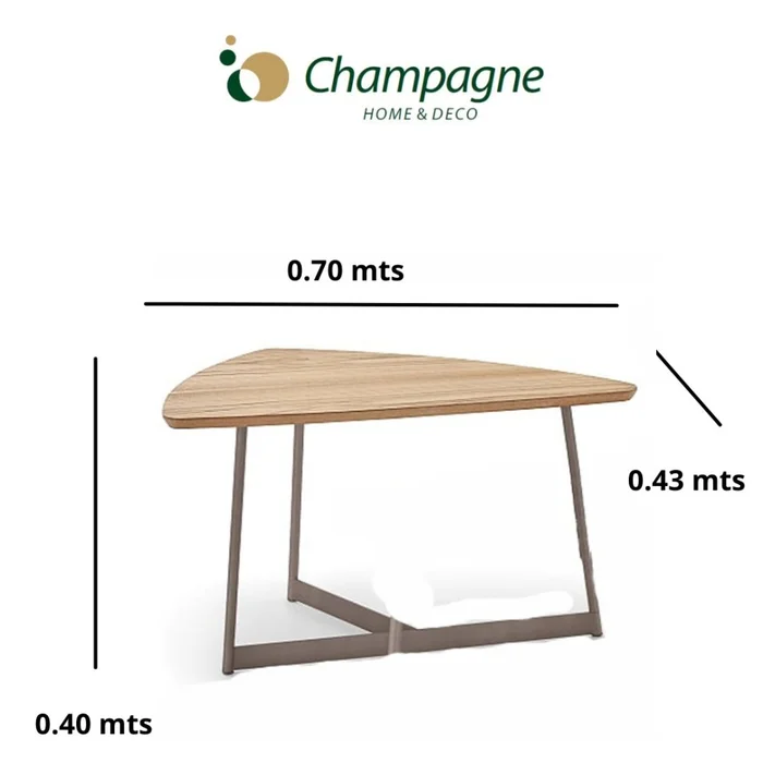 MESA CENTRO TRIANGULAR - BASE GRAFITO - MADERA ROBLE CLARO en Madera natural - Mesas de living, Uruguay | Champagne Home, vista 3