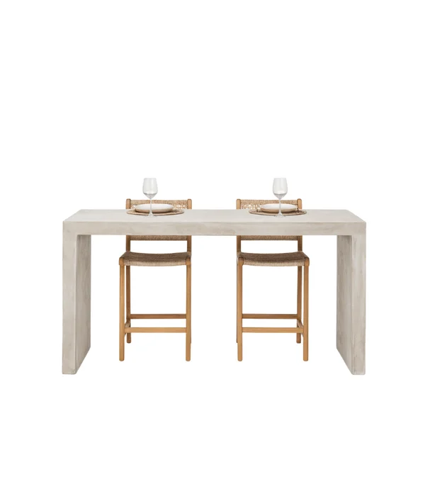MESA CEMENTO TACOMA  146 CM en Beige - Muebles para el exterior, Uruguay | Masinfinito Casa
