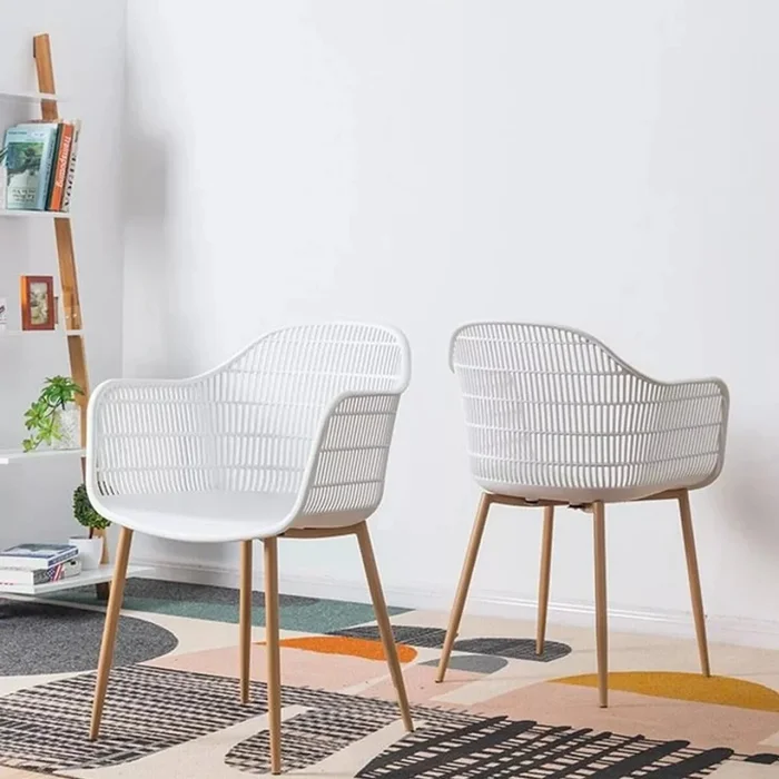Silla Sydney - Patas de Metal/Madera - Blanco en Blanco - Sillas, Uruguay | Rústico Hogar, vista 2