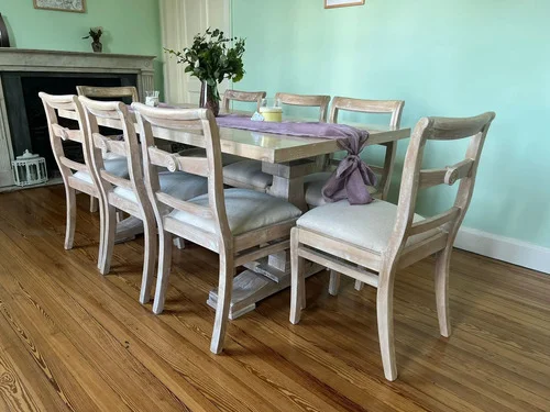 Juego De Comedor Madera Ozark Doble Pie 8 Sillas 200x100 Cm A Eleccion en Madera natural - Mesas de comedor, Uruguay | Ozark Home, vista 4