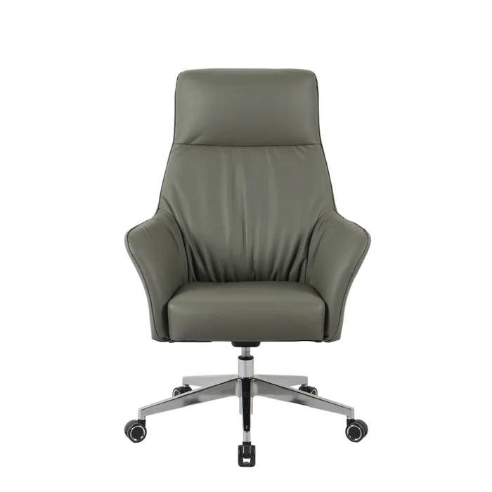Silla De Oficina Gerencial Metal-y-cuero Gris Hierarchy en Gris - Escritorios y sillas de escritorio, Uruguay | Divino, vista 3