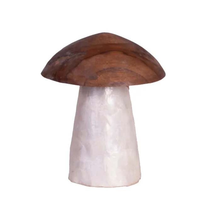 Adorno Decorativo Madera-de-teca Blanco Mushroom, Blanco en Blanco - Decoración, Uruguay | Divino
